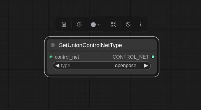 Screenshot of the set control net union type in comfy ui
