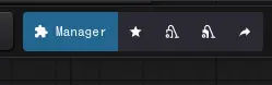 Screenshot of the ComfyUI manager button.