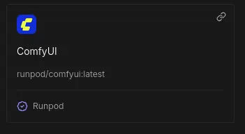 Screenshot of runpod website's comfyui template.