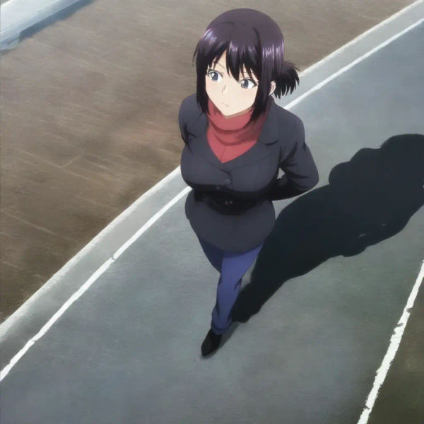 Generated illustration of a woman walking.