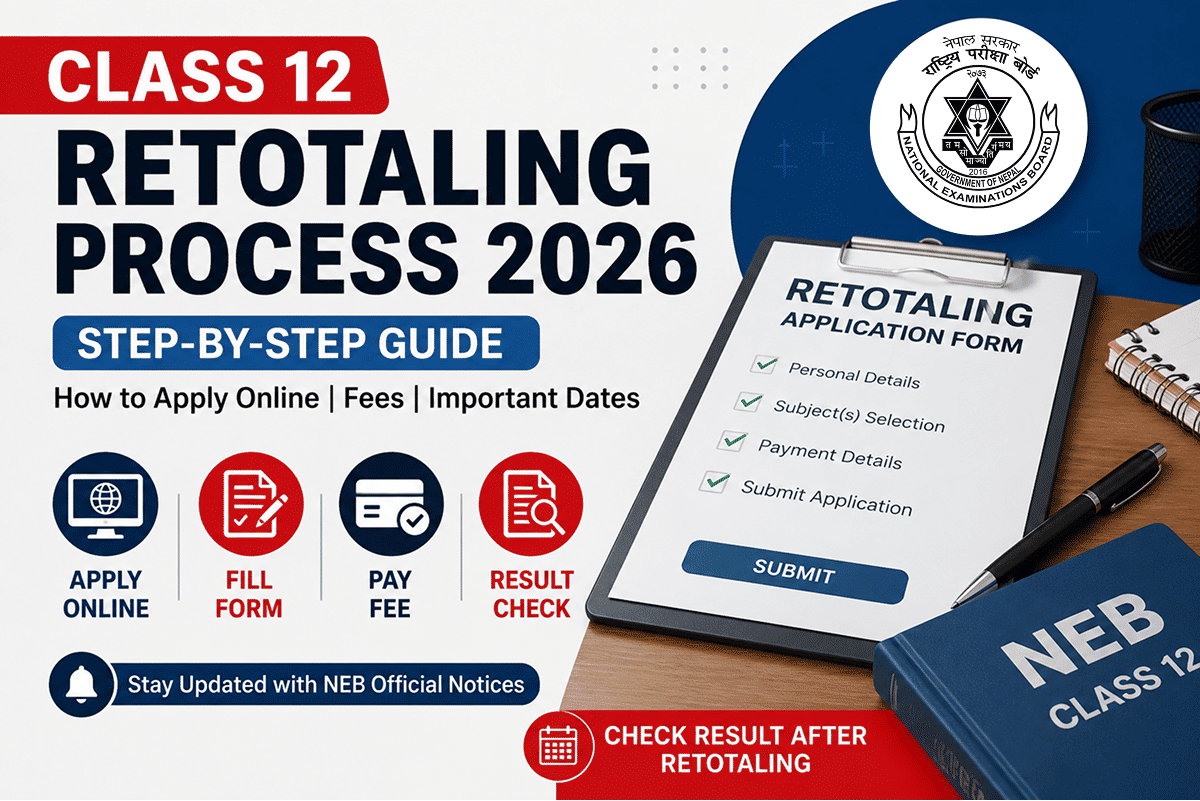 Class 12 Retotaling Application Process 2082 (Step-by-Step Guide for NEB Students)