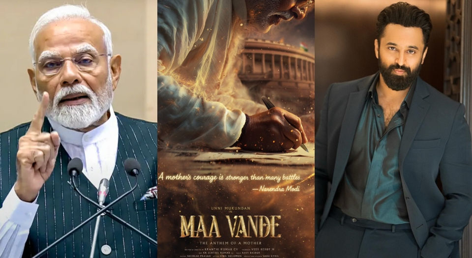 Biopic on PM Narendra Modi titled Maa Vande: First look shows Unni Mukundan in lead role