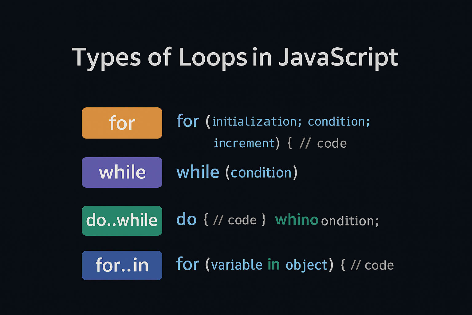 How many Types of Loops in JavaScript