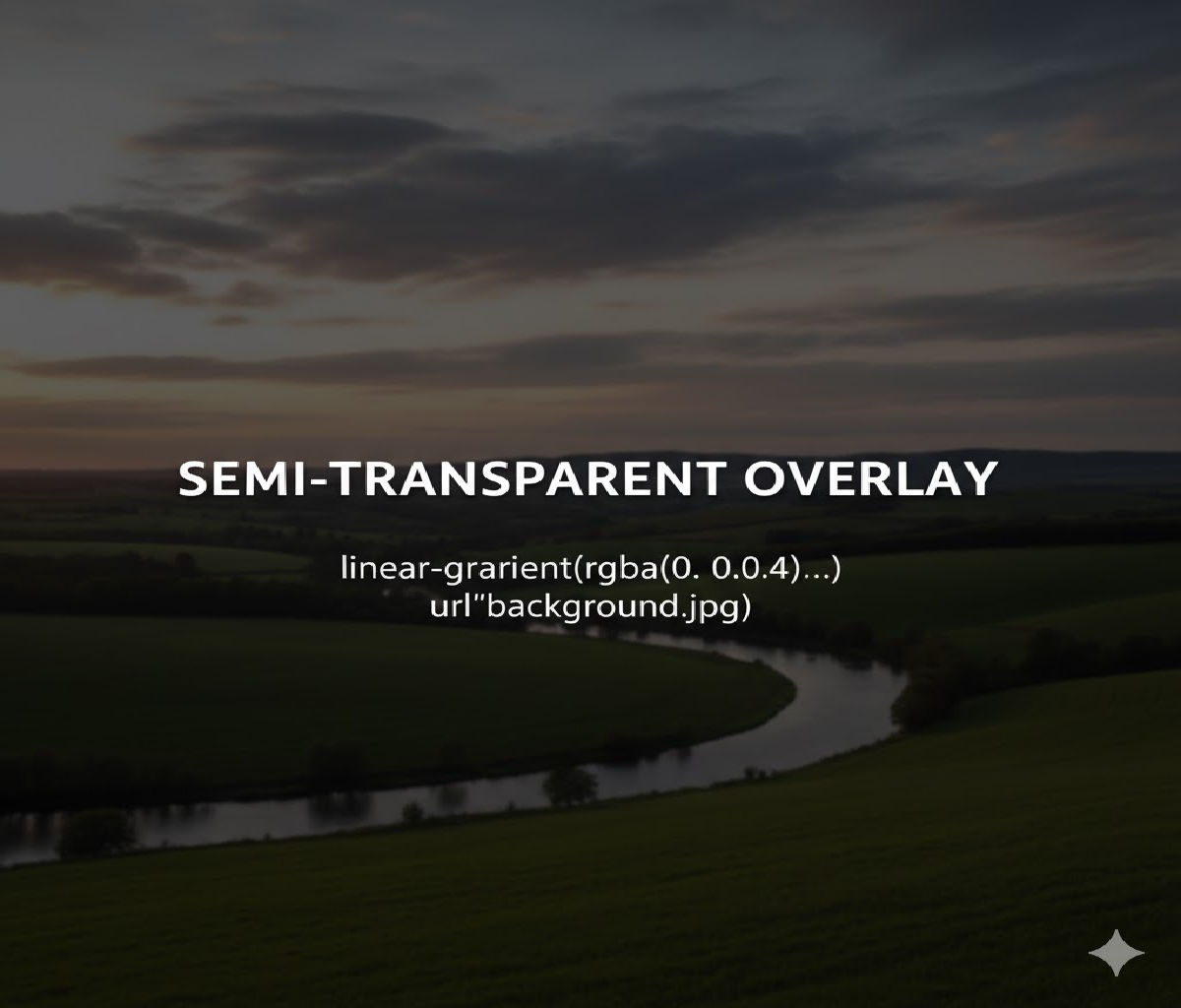 How can you add a semi-transparent overlay on top of a background image?