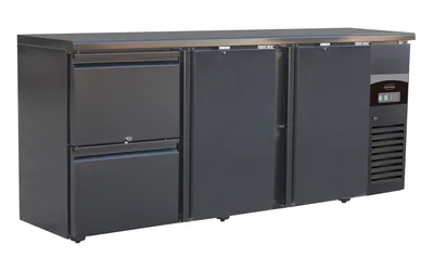 CombiSteel 7450.0321 Bar Cooler Black 2 Doors and 2 Drawers