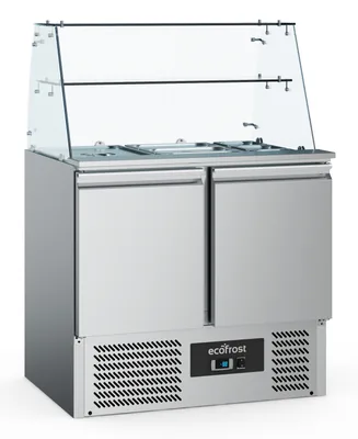 CombiSteel 7950.5105 Refrigerated Saladette with Glass Cover 2 Doors