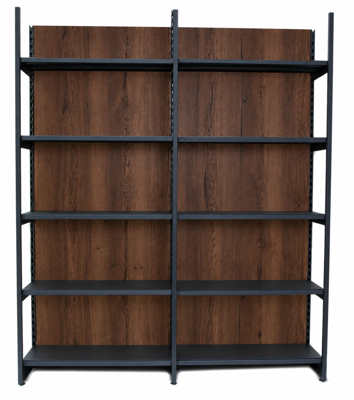 Wooden Backed Double Posted Shelving 300mm
