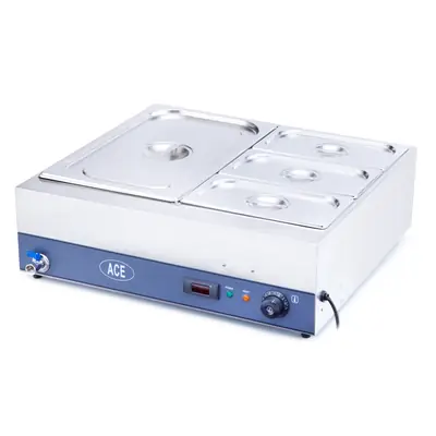 ACE Large 4 Pot Wet Bain Marie Digital Temp Display
