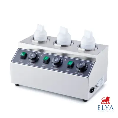 Commercial 3 Bottle Electric Sauce Warmer Hot Chocolate Heating Machine