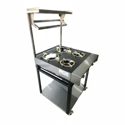 Commercial Heavy Flame 4 Burner Indian Cooker 34kW