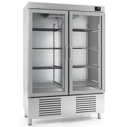 Infrico AEX1000TF Upright Double Hinged Glass Door Refrigerator