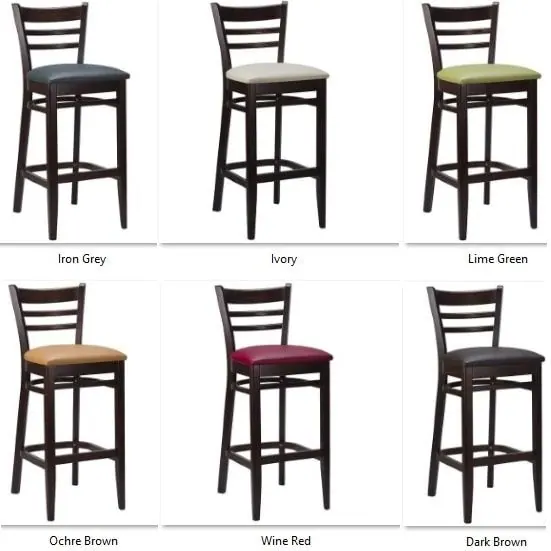 Dallas Stock High Pub Stools - Walnut / See Seat Colours