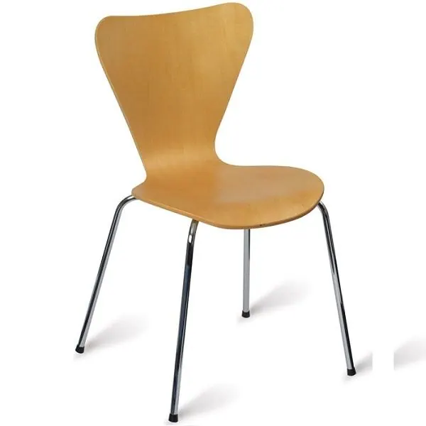Torino Chrome Bistro Chairs - Natural