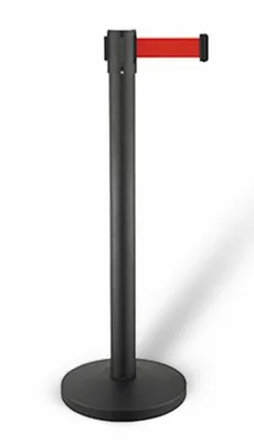 CombiSteel 7522.0010 Retractable Belt Stanchion Black SET/2