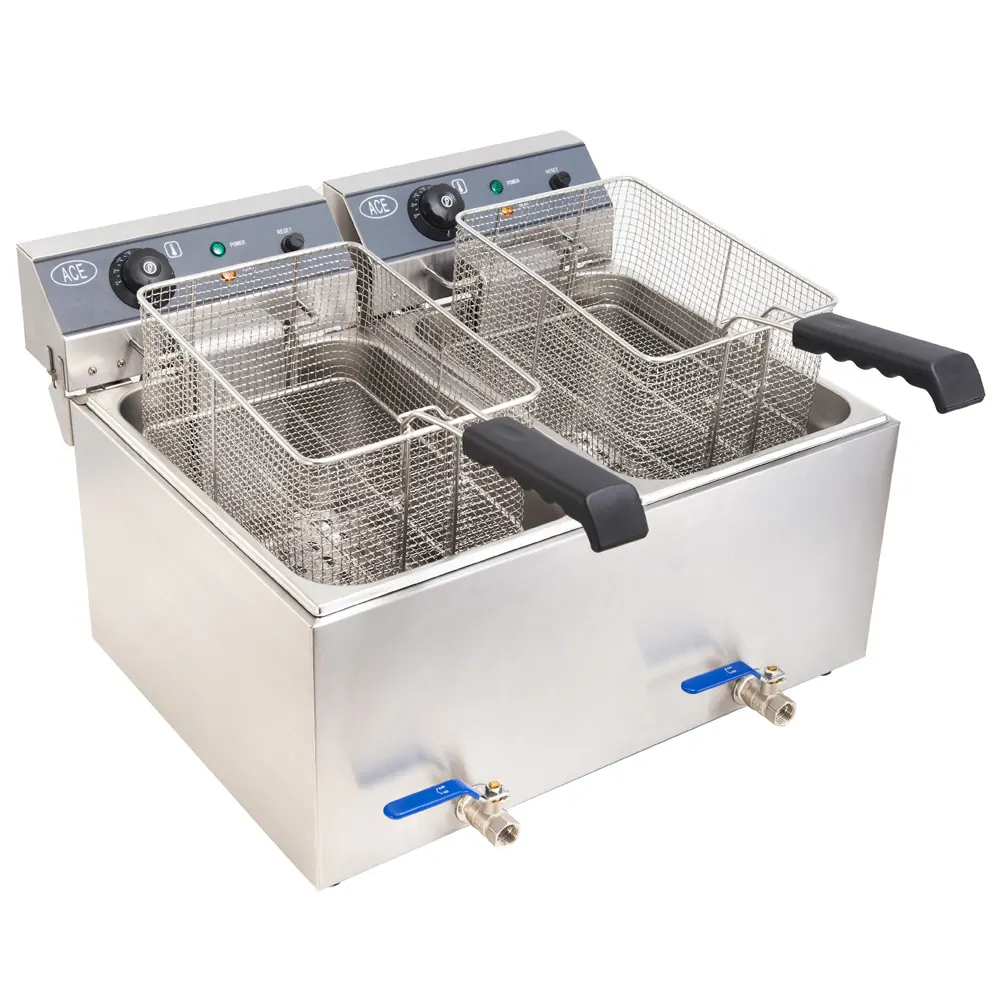 ACE 10L Double Fryer with Drain Tap