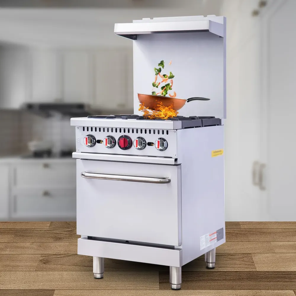Natural Gas 4 Burners Cooker Range With Oven