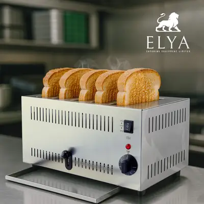 6 Slice Commercial Toaster – Extra Wide Slots + 5 Speed