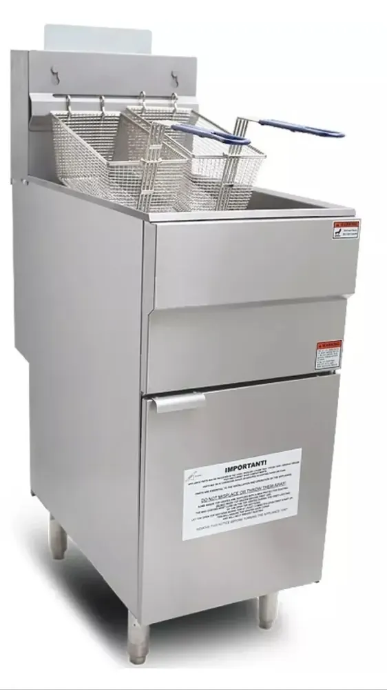 CATERWAY Gas Fryer LPG Single Tank Twin Baskets