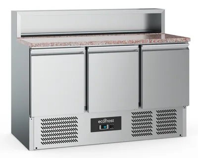 CombiSteel 7950.5095 Pizza Counter 3 Doors 8 × 1/6 GN Container