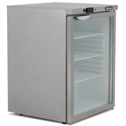 Blizzard UCR140CR Single Hinged Glass Door Under Counter Refrigerator