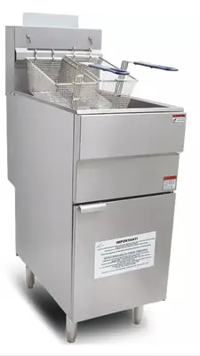 CATERWAY Natural Gas Fryer Single Tank with Twin Baskets 28L