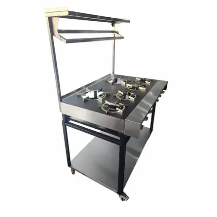 Commercial Heavy Flame 6 Burner Indian Cooker 48kW