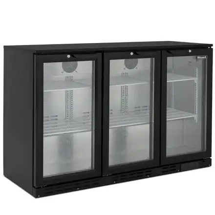 Blizzard LOWBAR3 Low Height Triple Hinged Glass Door Bottle Cooler