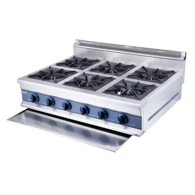 6 Burner commercial Natural Gas Cooker Cast Iron Boiling Rings