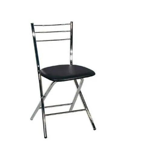 Monaco Italian Folding Chairs - Chrome Frame / Black Seat