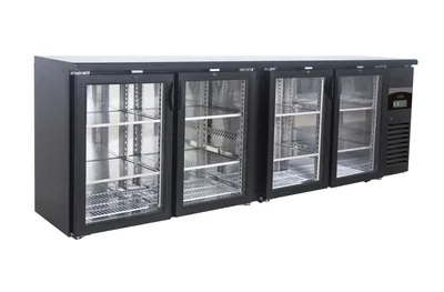 CombiSteel 7450.0345 Backbar Cooler Black 4 Glass Doors