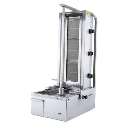 HOSTY 3 Burner Slim Kebab Machine / NATURAL GAS