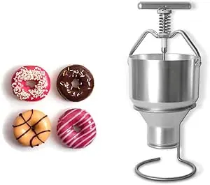 2.5 L Donut Dispenser with Stand – Stainless Steel Portable Donut Shape Waffle Maker