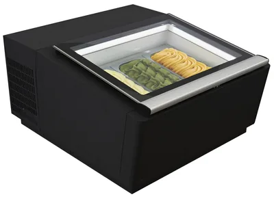CombiSteel 7292.0010 Countertop Model Ice Cream Display Black Opens on The Operating Side