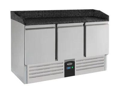 CombiSteel 7950.0061 Pizza Counter 3 Doors Black Granite Worktop