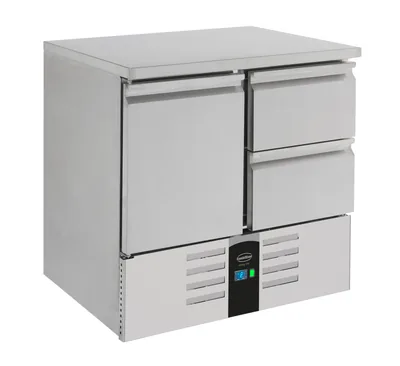 CombiSteel 7450.5105 Refrigerated Counter 1 DOOR/2 Drawers Energy Line Equipped with Evaporator