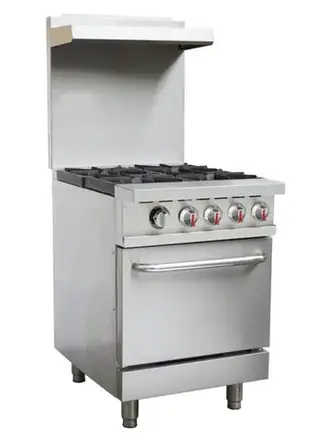 Infernus 4 Burner Commercial Gas Range Oven with Splashback – 32kW