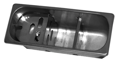 CombiSteel 7108.0005 Sink for Ice Cream Scoop 270 × 110 × 120 with Water Drain Hole and Overflow Pipe