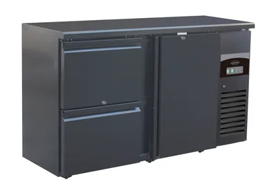 CombiSteel 7450.0316 Bar Cooler Black 1 Door and 2 Drawers