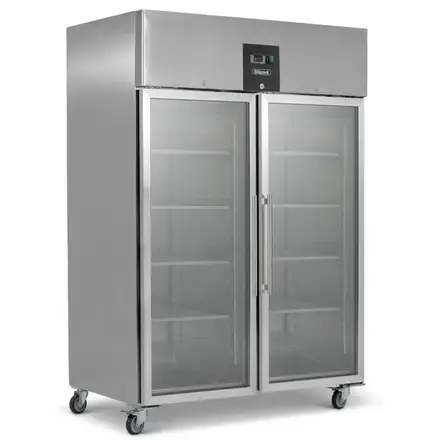 Blizzard BR2SSCR Upright Double Hinged Glass Door Gastronorm Refrigerator