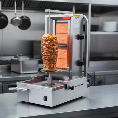 DONER KEBAB MACHINE 2 BURNER CHICKEN SHAWARMA GYROS GRILL (LPG)