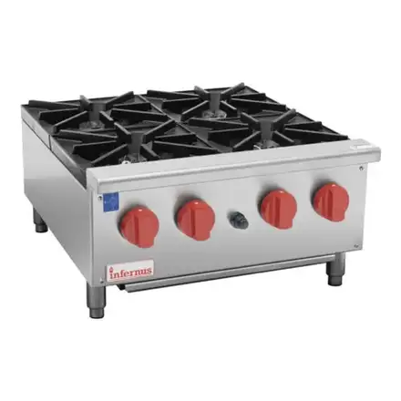 Infernus 4 Burner Gas Hob | Commercial Countertop Cooker