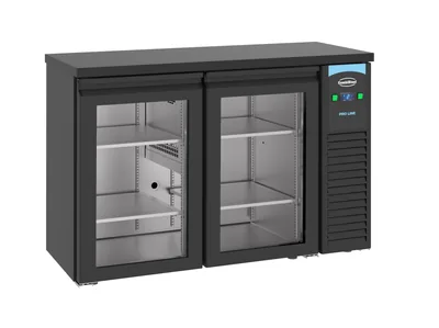CombiSteel 7489.5285 Bar Cooler Black 2 Glass Doors