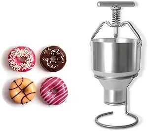 2.5 L Donut Dispenser with Stand – Stainless Steel Portable Donut Shape Waffle Maker
