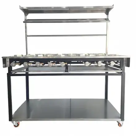 Commercial Heavy Flame 8 Burner Indian Cooker 65kW