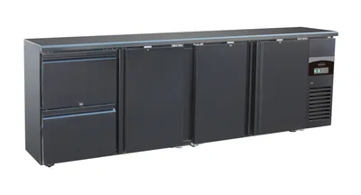 CombiSteel 7450.0326 Bar Cooler Black 3 Doors and 2 Drawers