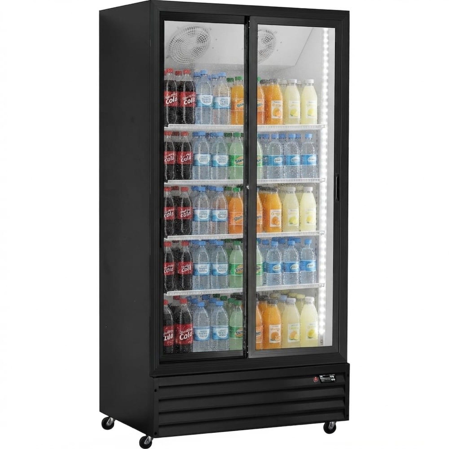 Arc SSH42 764L Double Sliding Glass Door Upright Bottle Cooler in Black