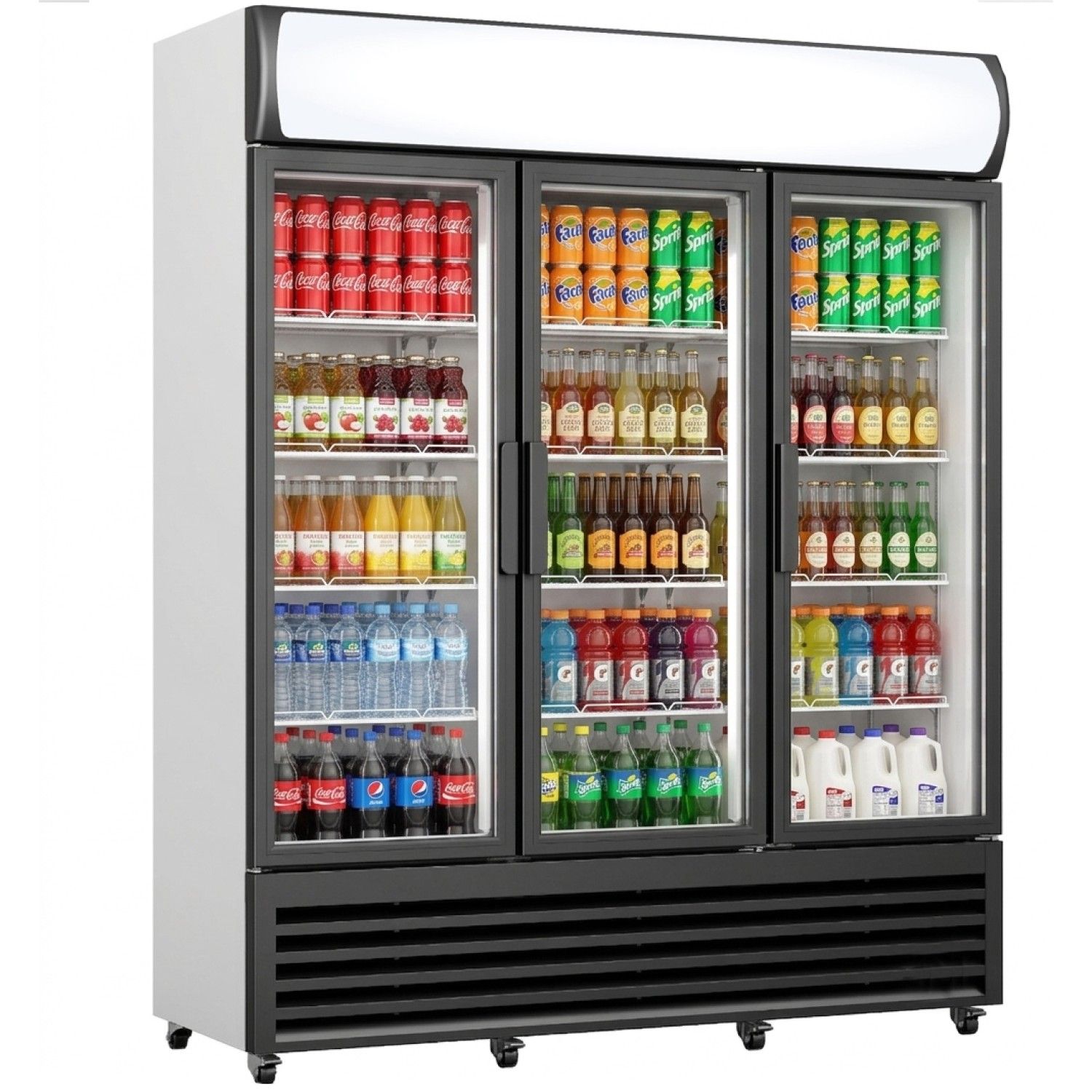 Arc FCLT180AHA Triple Glass Door Display Fridge with Canopy
