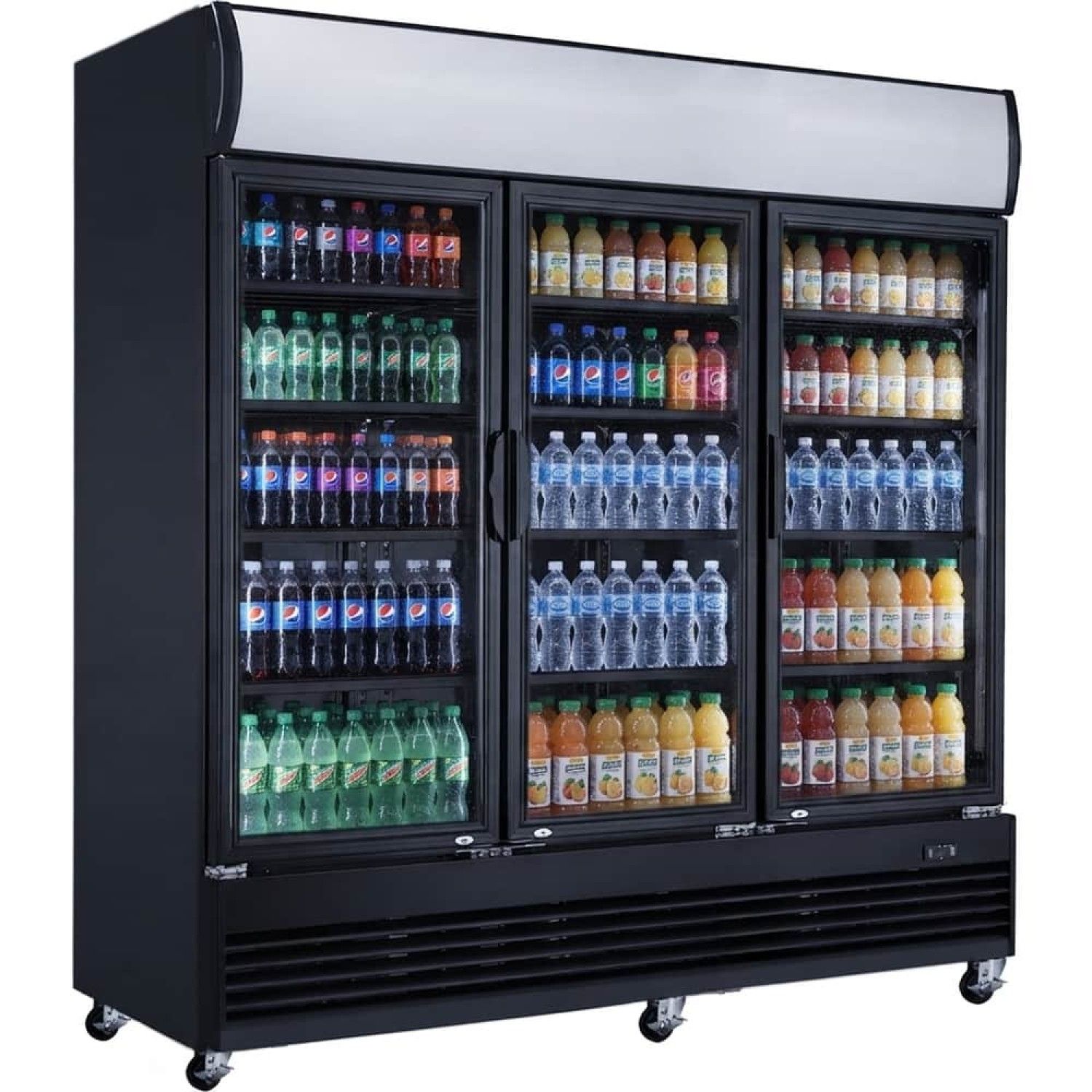 Arc LG1300BFBLACK 1300L Triple Door Upright Bottle Cooler in Black
