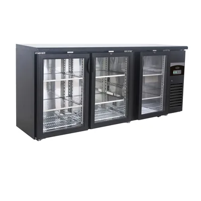CombiSteel 7450.0340 Backbar Cooler Black 3 Glass Doors