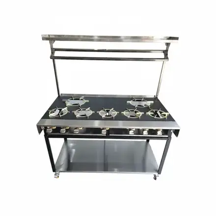 Commercial Heavy Flame 7 Burner Indian Cooker 55kW